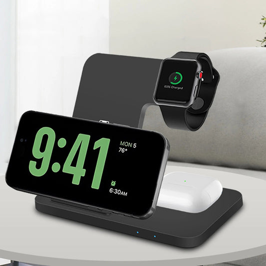 3 in 1 Fast Wireless Charger | 15W Charging Dock Station for Iphone | Apple Watch | Airpods Pro